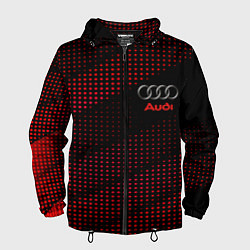 Ветровка с капюшоном мужская Audi sportdot, цвет: 3D-черный