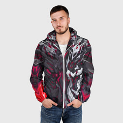 Ветровка с капюшоном мужская Адская броня, цвет: 3D-белый — фото 2