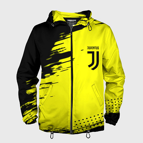 Мужская ветровка Juventus спортивные краски / 3D-Черный – фото 1