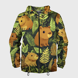 Мужская ветровка Капибары - лесной маскировочный камуфляж