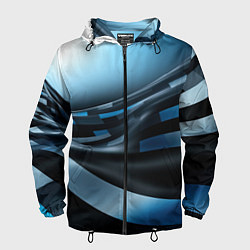 Мужская ветровка Черно-синий абстрактный спортивный стиль
