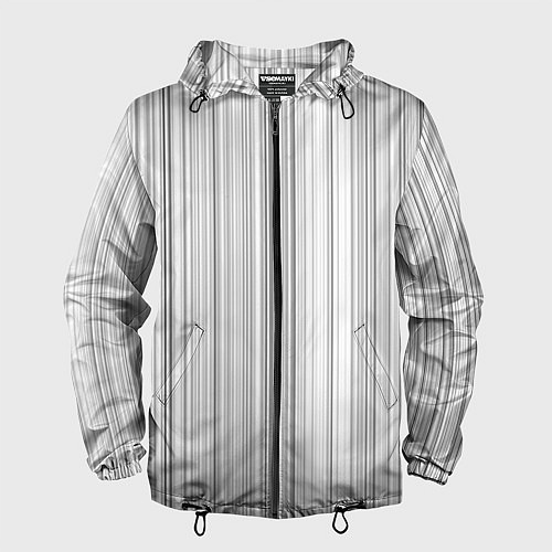 Мужская ветровка Полосатая рябь белый / 3D-Черный – фото 1