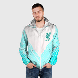 Ветровка с капюшоном мужская Liverpool logo texture fc, цвет: 3D-белый — фото 2