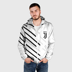 Ветровка с капюшоном мужская Juventus sport geometry, цвет: 3D-белый — фото 2