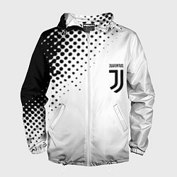 Ветровка с капюшоном мужская Juventus sport black geometry, цвет: 3D-белый