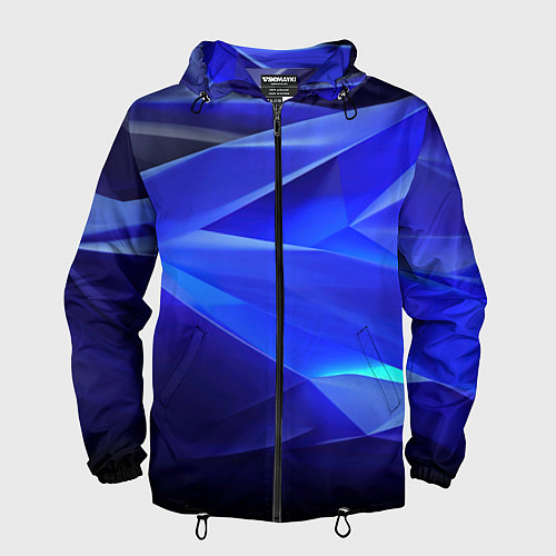 Мужская ветровка Black and blue abstract background sport style / 3D-Черный – фото 1