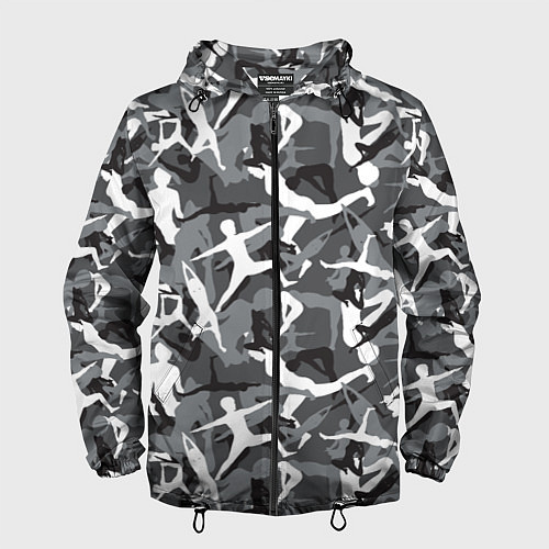 Мужская ветровка Гимнастика - камуфляж / 3D-Черный – фото 1