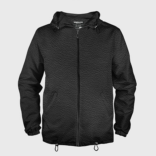 Мужская ветровка Чёрная мятая кожа / 3D-Черный – фото 1