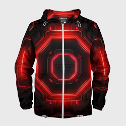 Мужская ветровка Nvidia style black and red neon