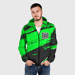 Ветровка с капюшоном мужская Bayer 04 sport green, цвет: 3D-черный — фото 2