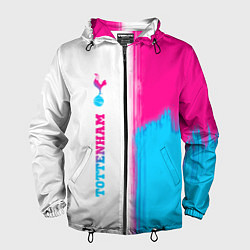 Ветровка с капюшоном мужская Tottenham neon gradient style по-вертикали, цвет: 3D-черный