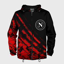 Ветровка с капюшоном мужская Napoli sport grunge, цвет: 3D-черный
