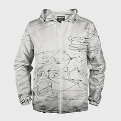 Ветровка с капюшоном мужская Каракули, цвет: 3D-белый