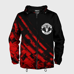 Ветровка с капюшоном мужская Manchester United sport grunge, цвет: 3D-черный