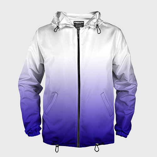 Мужская ветровка Градиент белый ультрамарин / 3D-Черный – фото 1