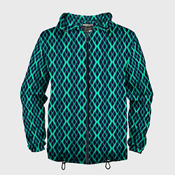 Мужская ветровка Сине-зелёный волнистый