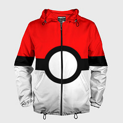 Ветровка с капюшоном мужская Pokeball texture, цвет: 3D-черный