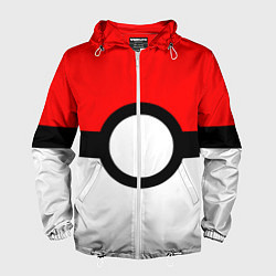 Ветровка с капюшоном мужская Pokeball texture, цвет: 3D-белый