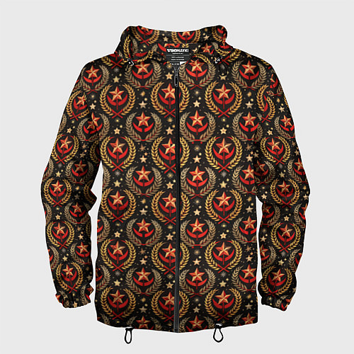 Мужская ветровка Паттерн СССР черный фон / 3D-Черный – фото 1