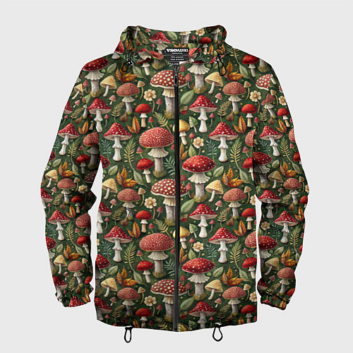 Мужская ветровка Гриб красный мухомор / 3D-Черный – фото 1