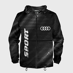 Ветровка с капюшоном мужская Audi sport metal, цвет: 3D-черный