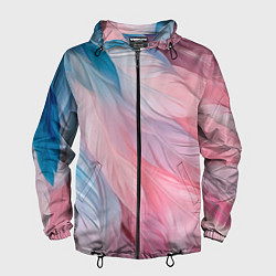 Мужская ветровка Пастельно-голубые и розовые перья