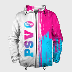 Ветровка с капюшоном мужская PSV neon gradient style по-вертикали, цвет: 3D-черный