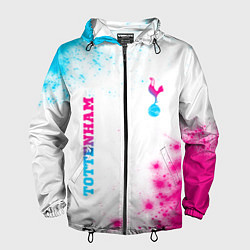 Ветровка с капюшоном мужская Tottenham neon gradient style вертикально, цвет: 3D-черный