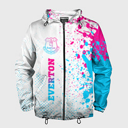 Ветровка с капюшоном мужская Everton neon gradient style по-вертикали, цвет: 3D-черный