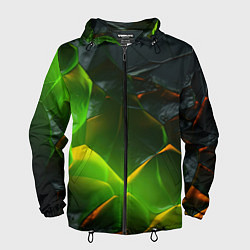 Мужская ветровка Зеленая абстрактная неоновая текстура