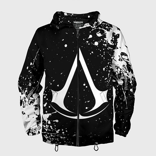 Мужская ветровка White logo of assasin / 3D-Черный – фото 1