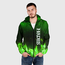 Ветровка с капюшоном мужская Logo Hades green hell fire, цвет: 3D-черный — фото 2