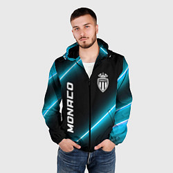Ветровка с капюшоном мужская Monaco неоновые лампы, цвет: 3D-черный — фото 2