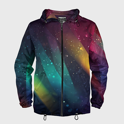 Мужская ветровка Неоновые цветные полосы / 3D-Черный – фото 1