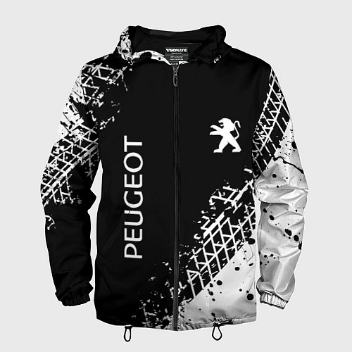 Мужская ветровка Пежо: следы от шин / 3D-Черный – фото 1
