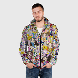 Ветровка с капюшоном мужская Right now NewJeans and Takashi Murakami, цвет: 3D-черный — фото 2