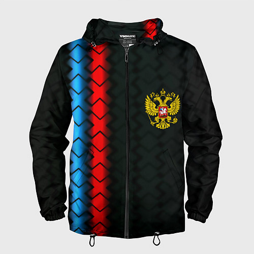 Мужская ветровка Россия спорт герб / 3D-Черный – фото 1