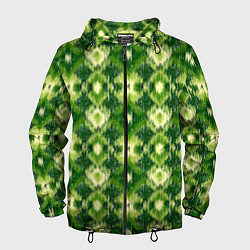 Ветровка с капюшоном мужская Ромбовидный орнамент, цвет: 3D-черный
