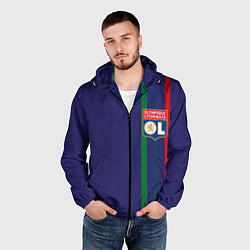 Ветровка с капюшоном мужская Olympique lyonnais, цвет: 3D-черный — фото 2