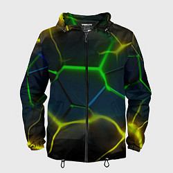 Мужская ветровка Неоновые яркие зеленые плиты с желтым светом
