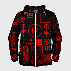 Ветровка с капюшоном мужская Twenty one pilots pattern rock, цвет: 3D-белый