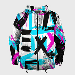 Ветровка с капюшоном мужская Маска гопника, цвет: 3D-черный