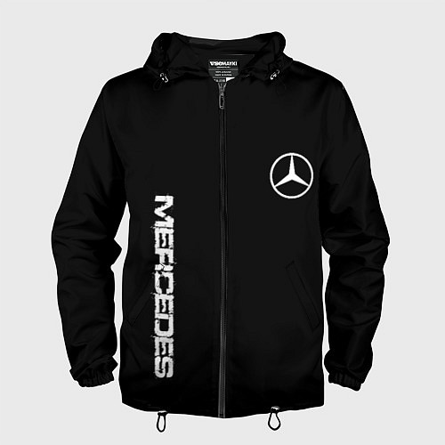 Мужская ветровка Mercedes benz logo white auto / 3D-Черный – фото 1