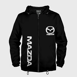 Ветровка с капюшоном мужская Mazda white logo, цвет: 3D-черный