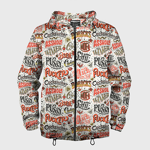 Мужская ветровка Нецензурные слова / 3D-Черный – фото 1