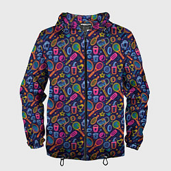 Мужская ветровка Яркий неоновый принт спортивный