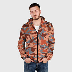Ветровка с капюшоном мужская Камуфляж птицы, цвет: 3D-черный — фото 2