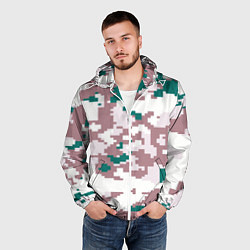 Ветровка с капюшоном мужская Пиксельный камуфляж европа, цвет: 3D-белый — фото 2