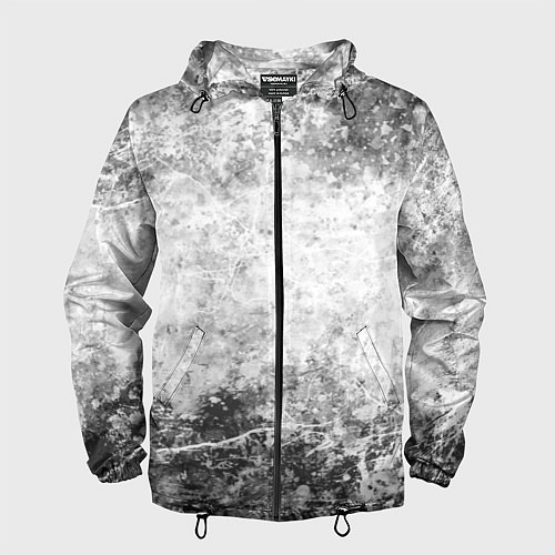 Мужская ветровка Абстракция - серый ветер / 3D-Черный – фото 1
