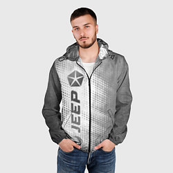 Ветровка с капюшоном мужская Jeep - white gradient по-вертикали, цвет: 3D-черный — фото 2